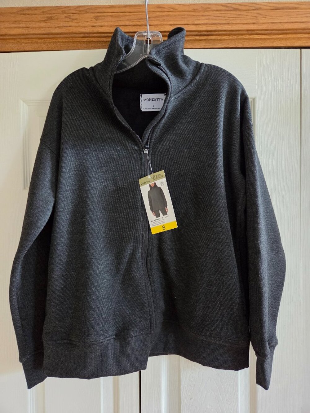 Mondetta Women's Full Zip Heather Black Size Small Jacket Coat Relaxed Fit NEW